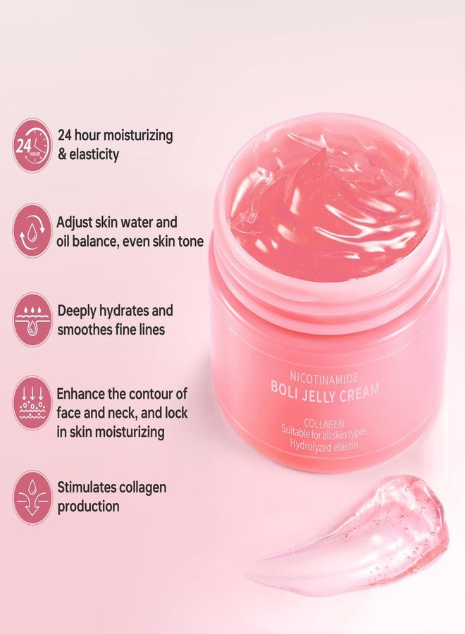 BOLI Collagen Jelly Cream - Moisturizing Hydrating Face Cream with Niacinamide & Hydrolyzed Collagen for All Skin Types (120g) - Image 4